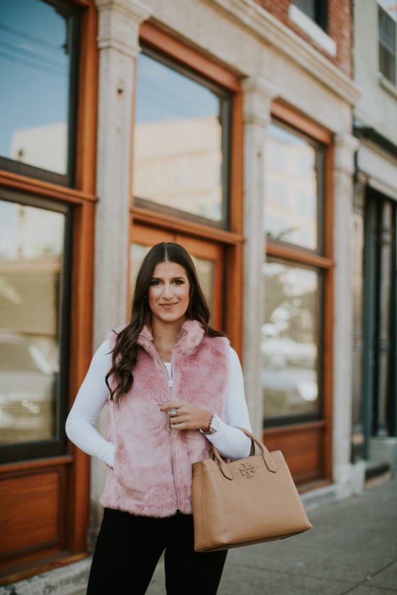 Pink Faux Fur Vest A Southern Drawl