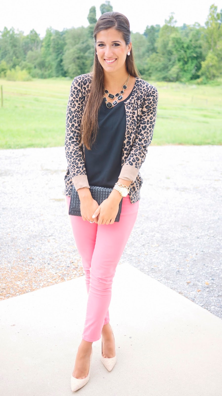 Leopard + Colored Denim | A Southern Drawl