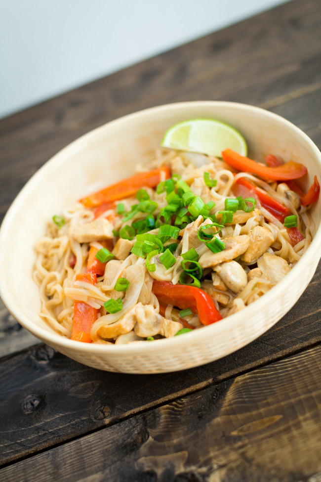 Healthy Chicken Pad Thai Recipe | A Southern Drawl
