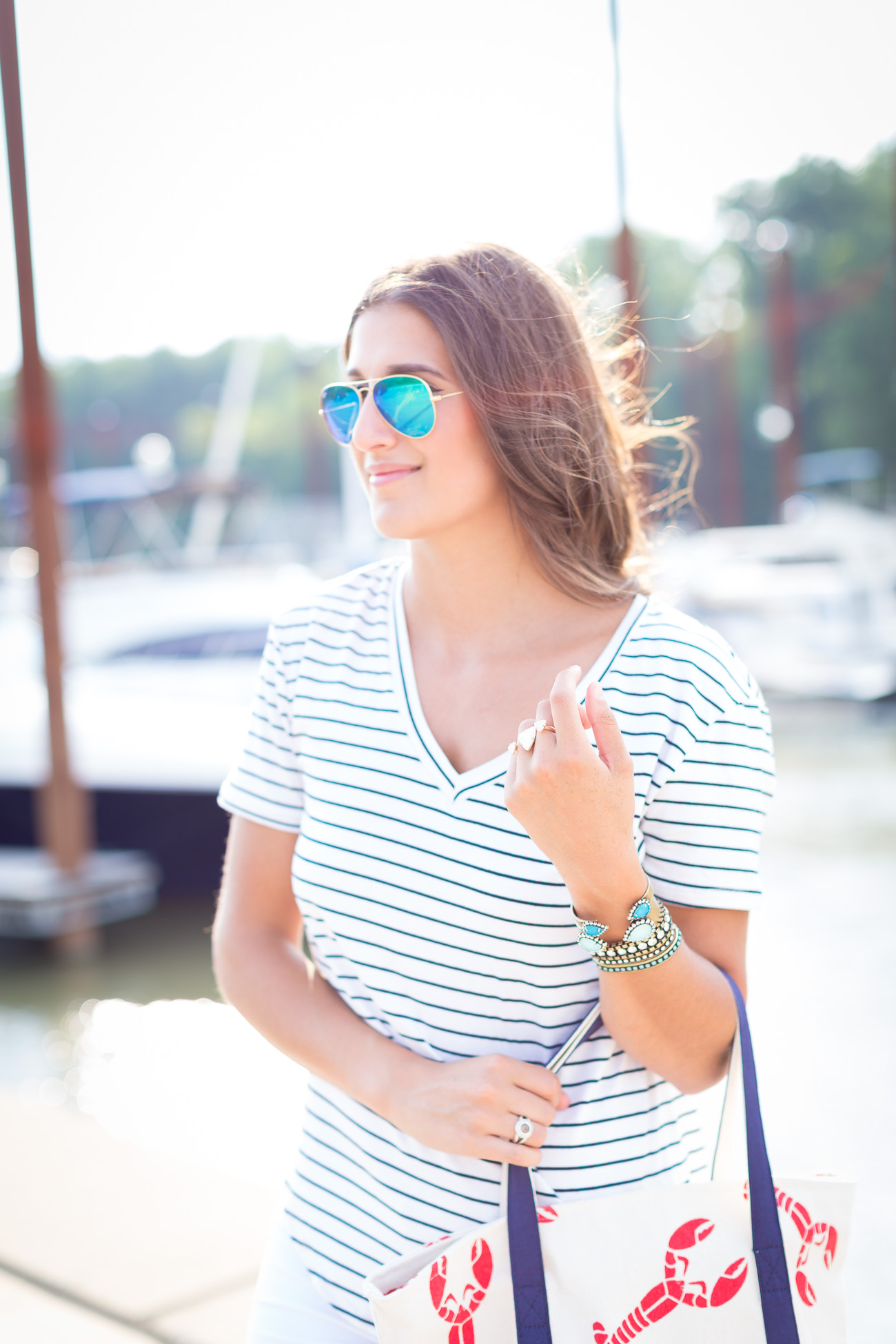 Navy and White Stripe Tee // A Southern Drawl