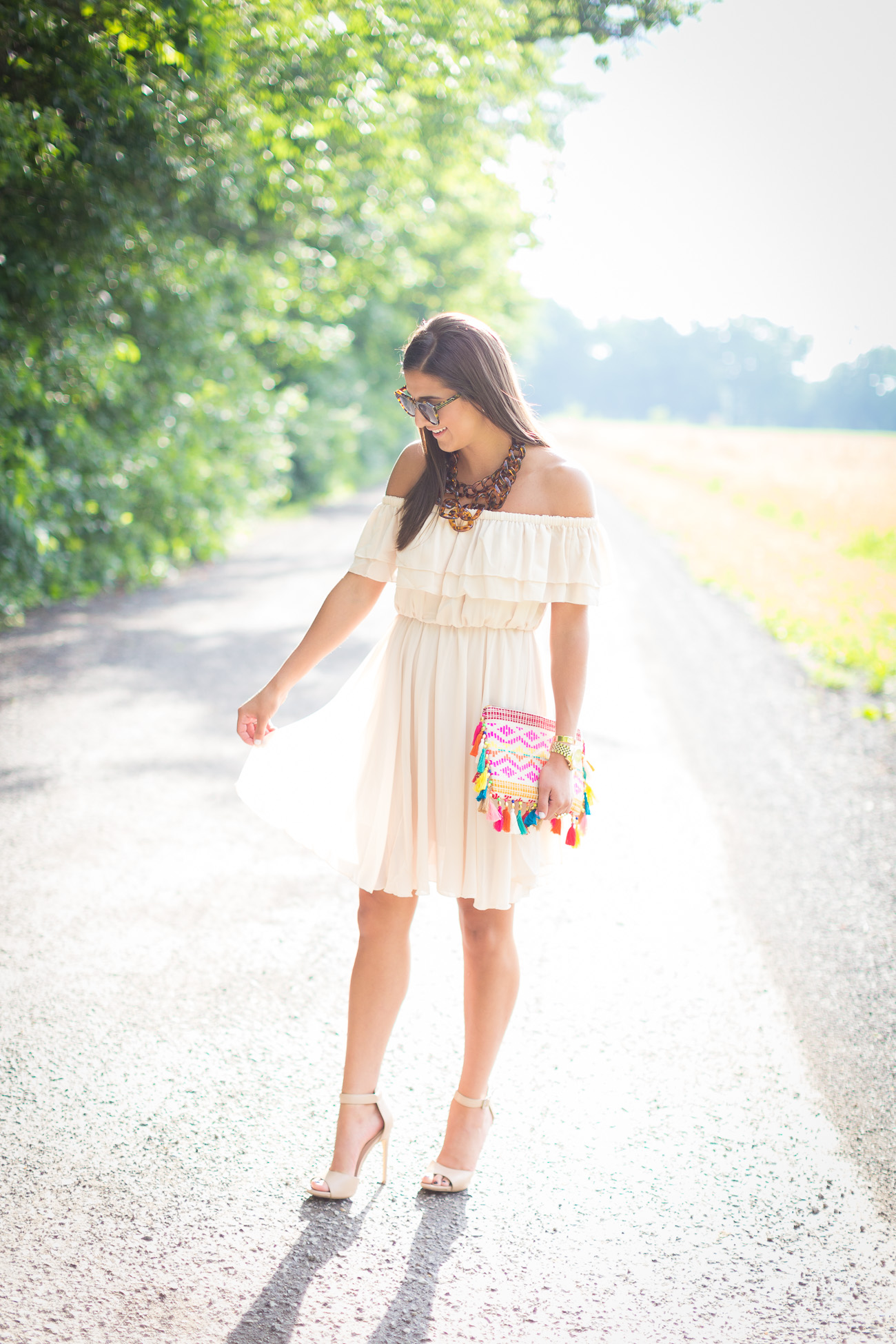off the shoulder ruffle dress - a southern drawl