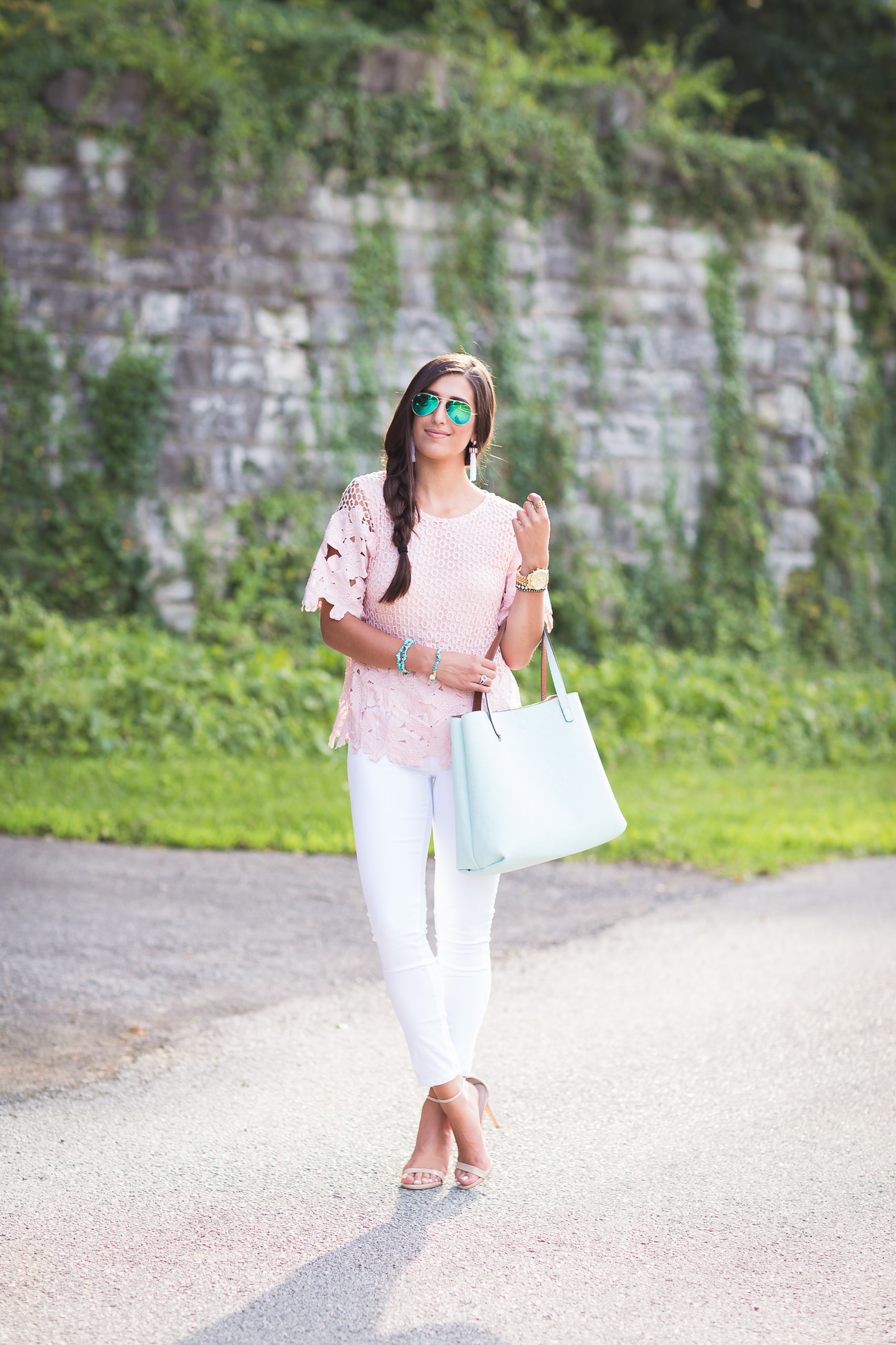 blush pink crochet top  // a southern drawl