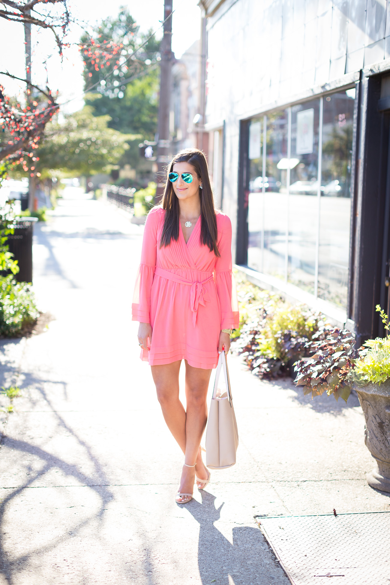 Coral Chiffon Dress | A Southern Drawl