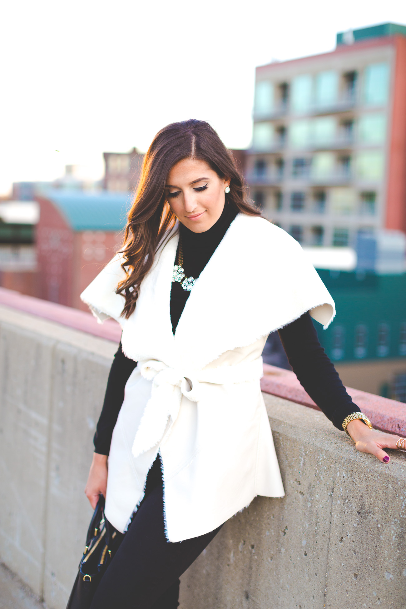 brown booties, fall fashion, fall style, fur vest, fall vest // a southern drawl