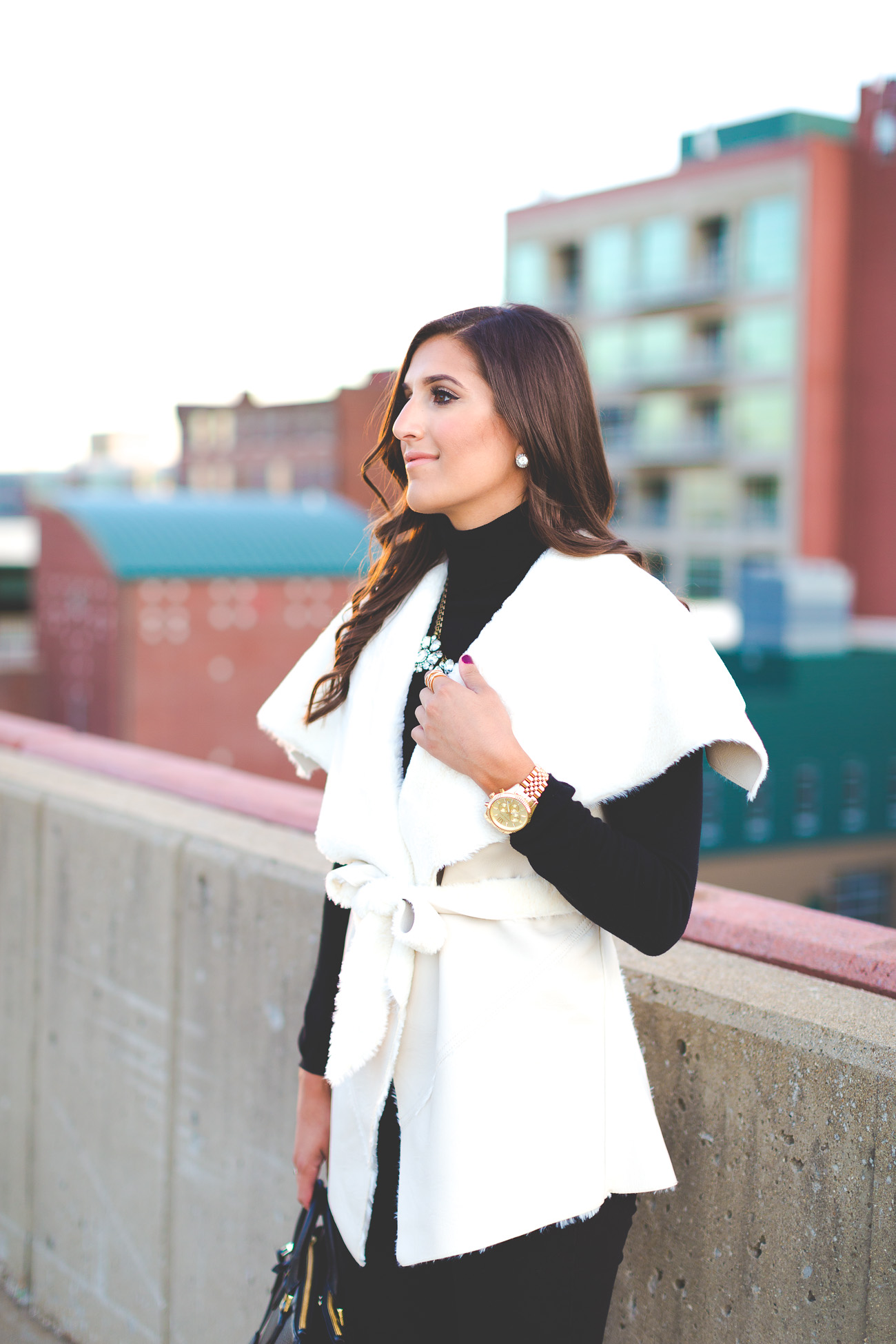 brown booties, fall fashion, fall style, fur vest, fall vest // a southern drawl