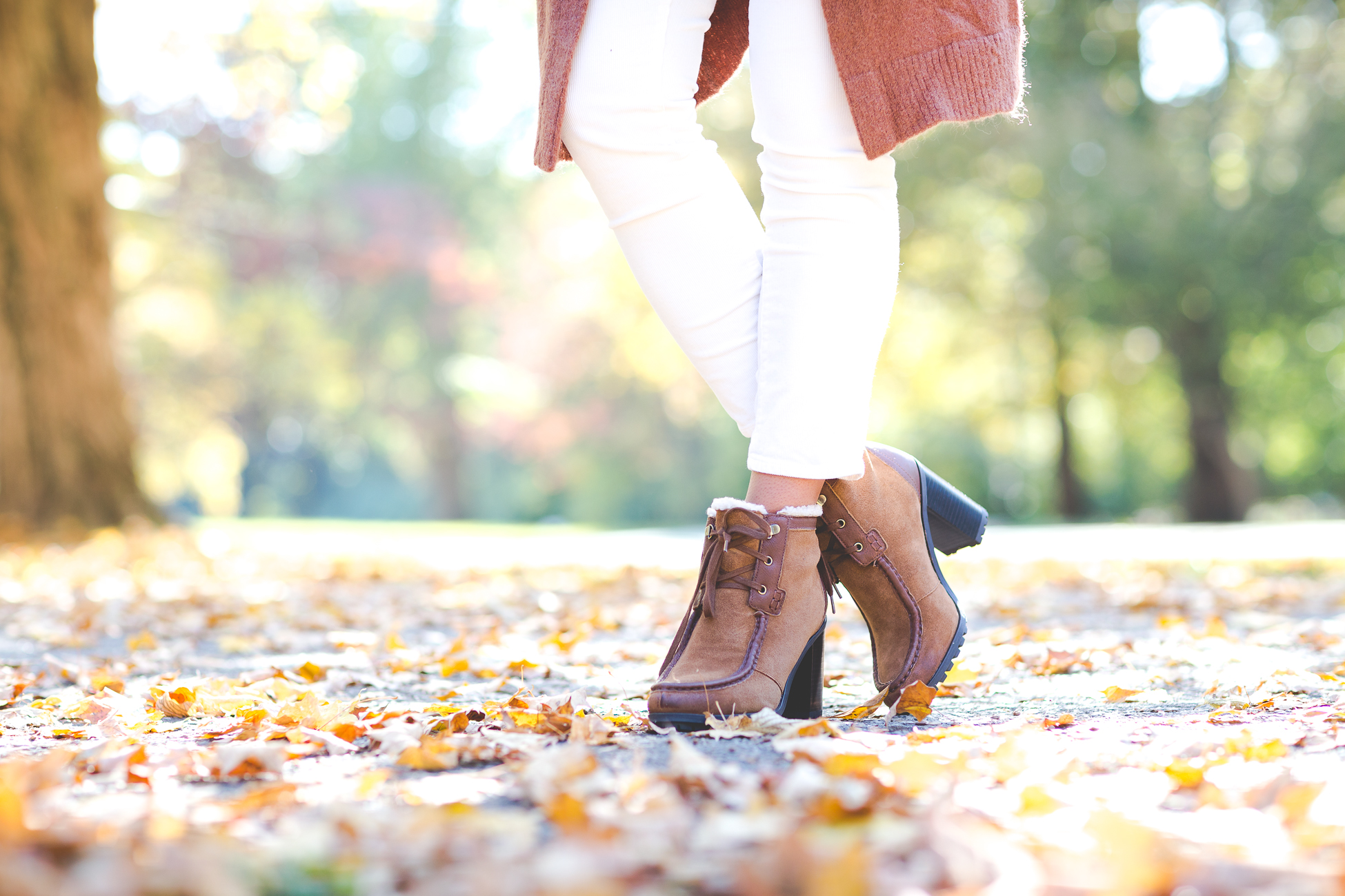 long cardigan, chicwish outfit, ivory corduroys, fall booties, fall fashion, fall leaves // grace wainwright from a southern drawl