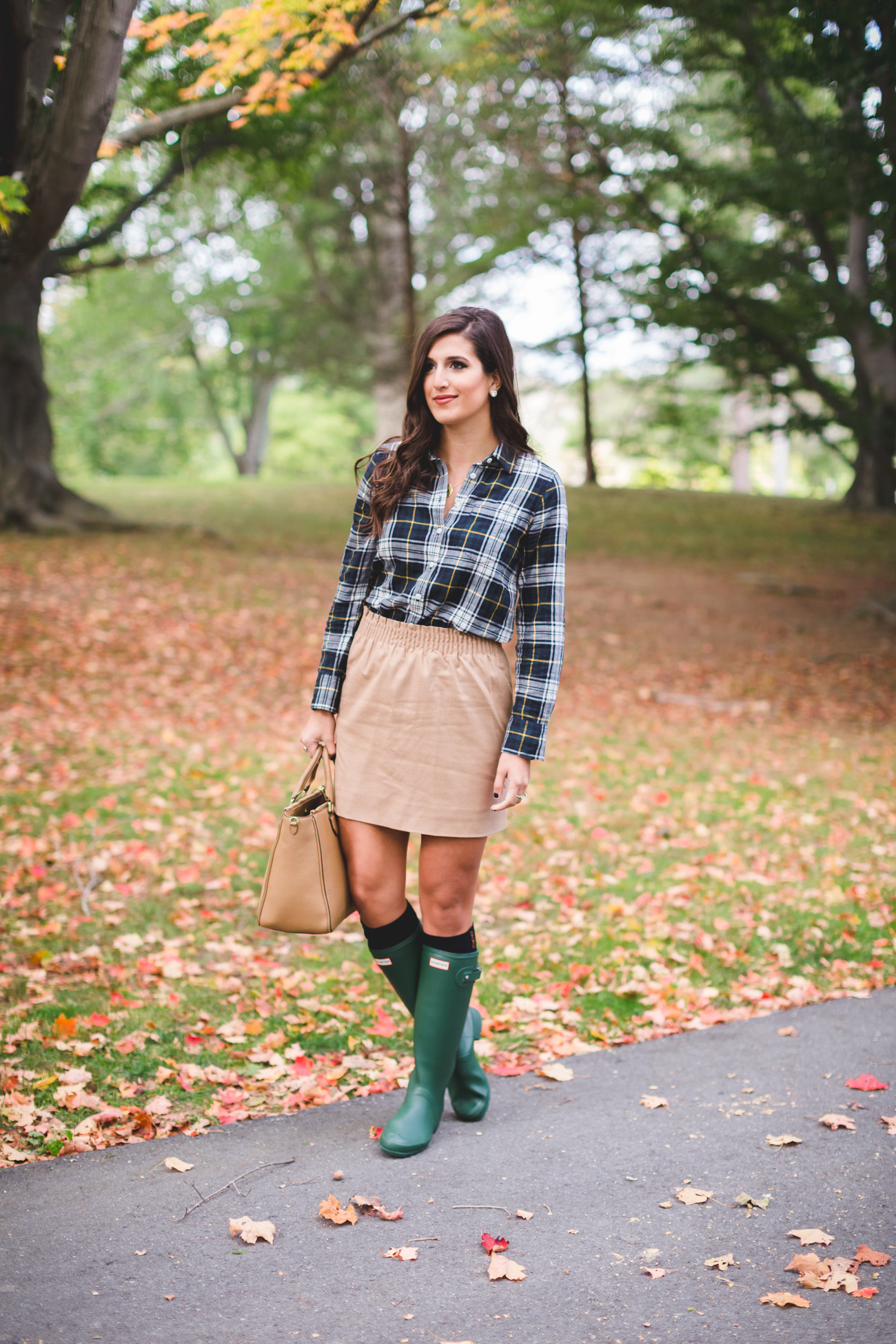 green hunter boots outfit