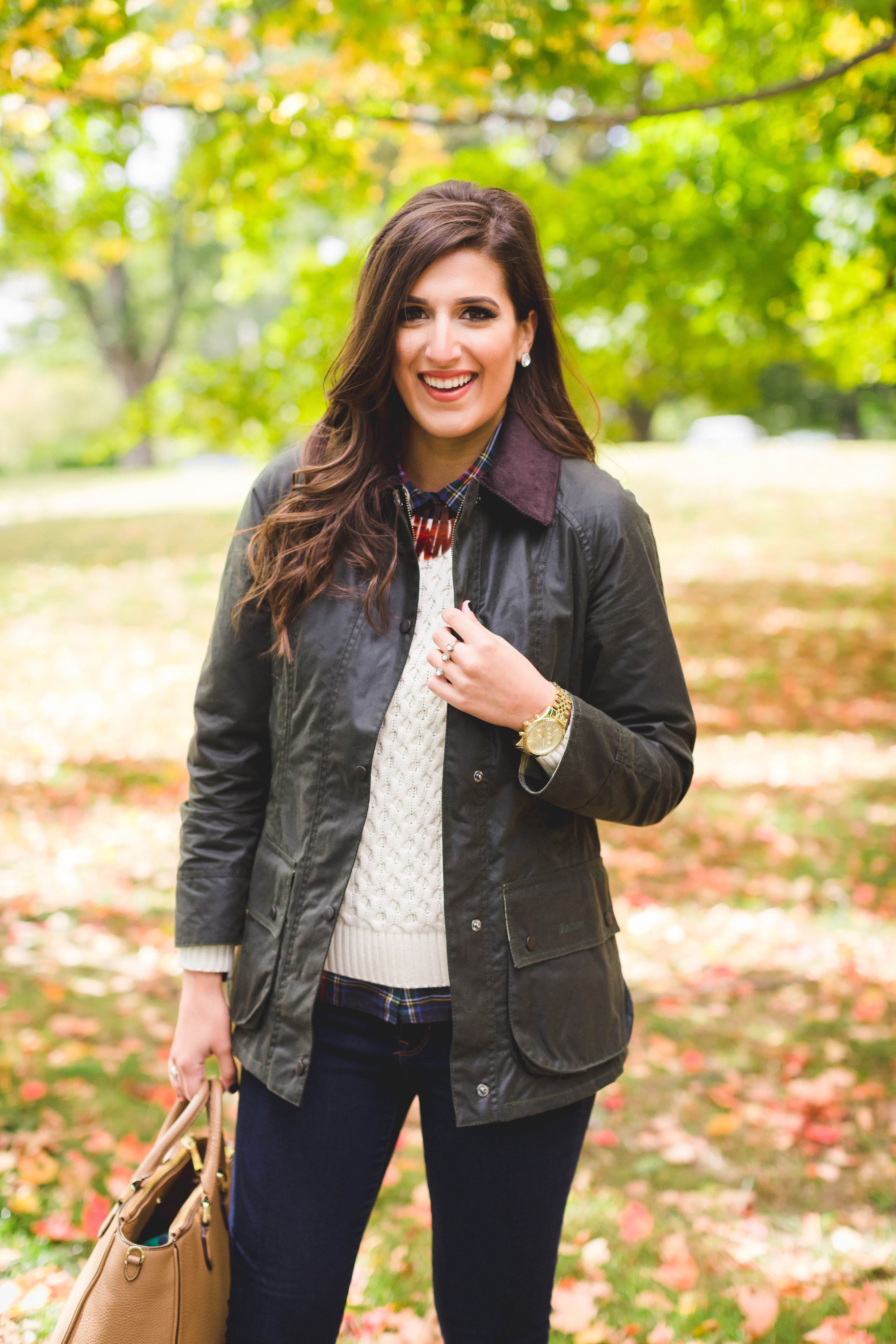 barbour jacket, barbour coat, beadnell jacket, preppy fall outfit, fall outfits, new england preppy, new england fall, bean boots, navy bean boots, monogram necklace // grace wainwright from a southern drawl
