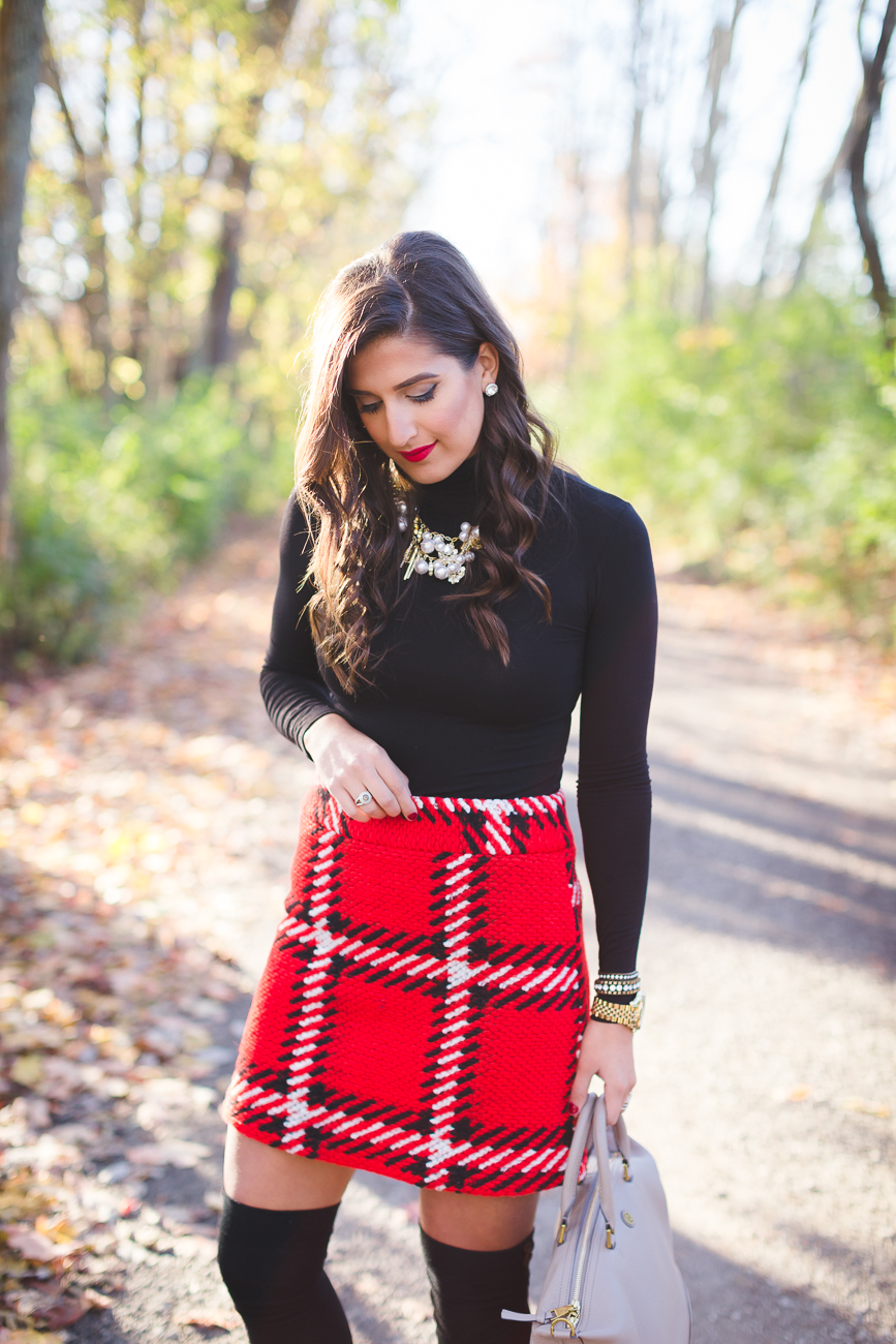 Red Plaid Skirt | A Southern Drawl