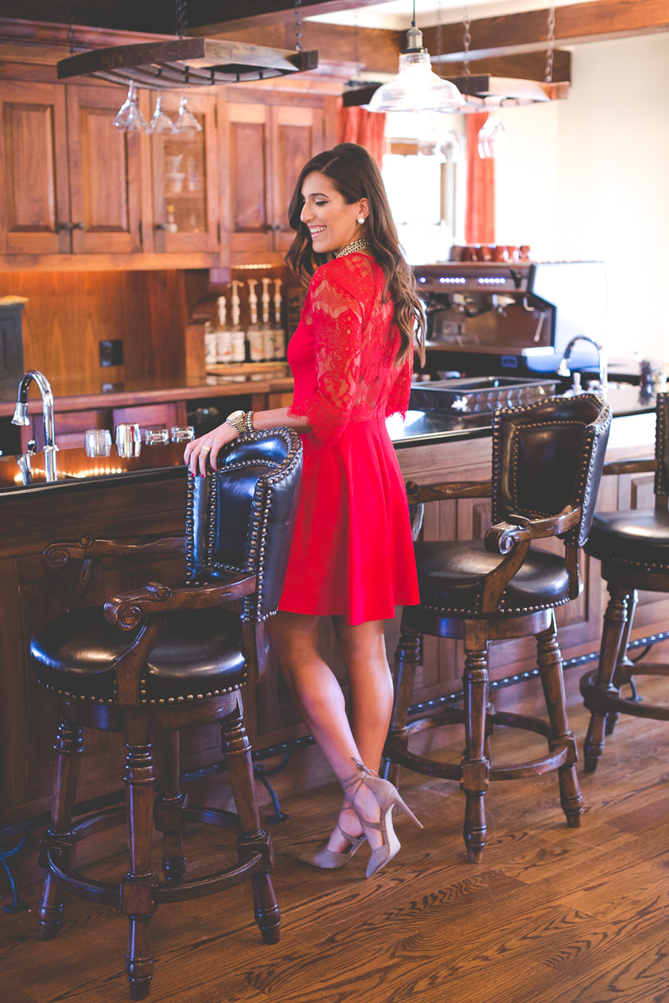 red lace dress outfit