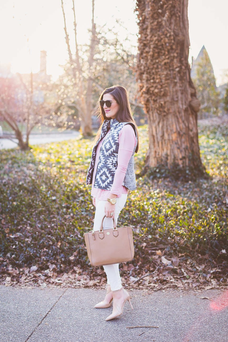 aztec puffer vest