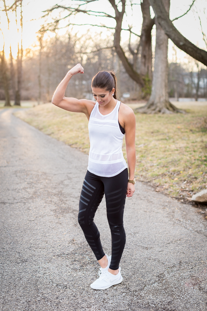 activewear, fitness inspiration, alo leggings, alo airbrushed leggings, all white nike sneakers, all white nikes, nike juvenate shoe,  fitness routine, workout routine, leg day, arm workouts, leg exercises, arm exercises, full body exercises // grace wainwright from a southern drawl