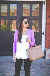 banana republic outfit lilac cardigan 4 A Southern Drawl