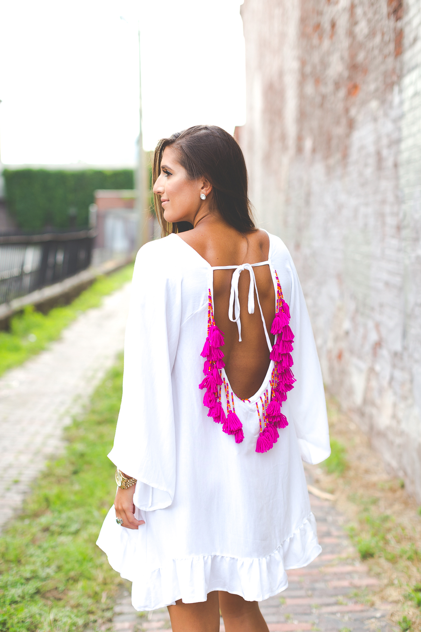 white tassel outfit