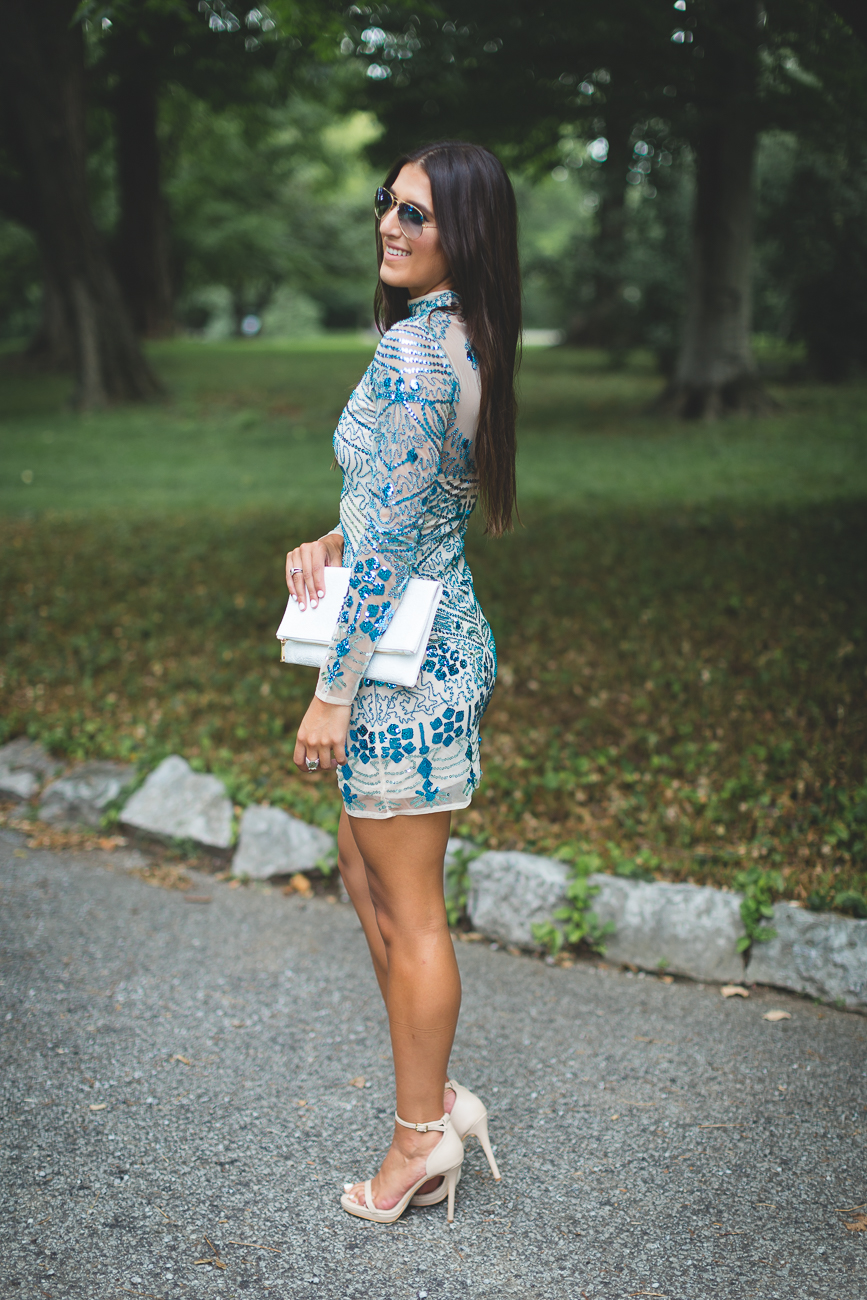 boohoo white sequin dress