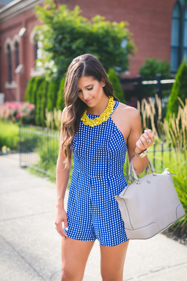 Gingham Print Romper | A Southern Drawl