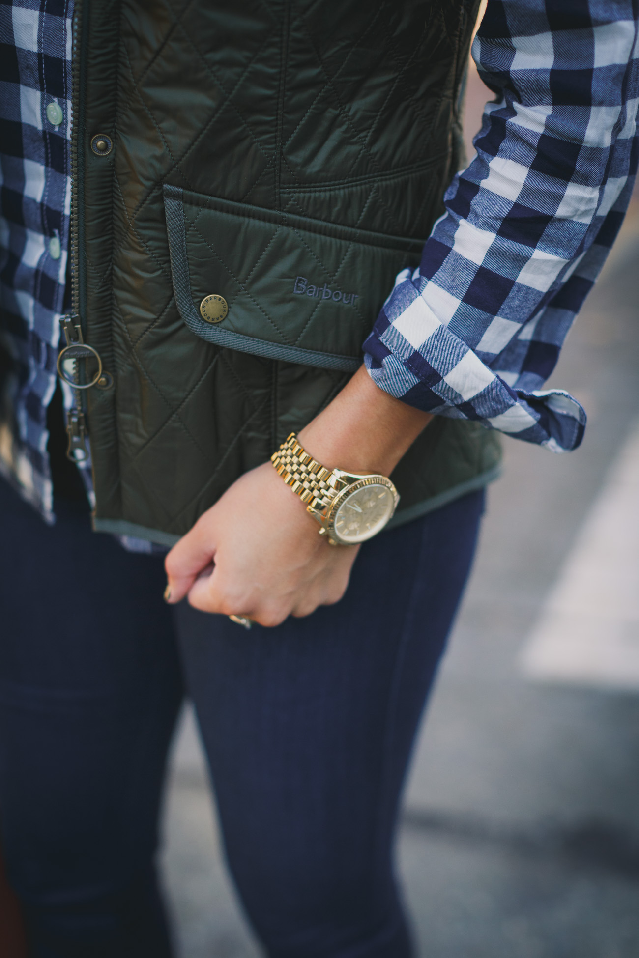 barbour quilted vest, preppy outfit, fall style, fall fashion, buffalo check shirt, buffalo plaid shirt, barbour vest, barbour outfit, fall barbour outfit, j.crew all day tote // grace wainwright a southern drawl