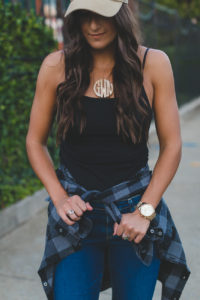 flannel button down shirt, flannel button down dress, buffalo check dress, buffalo check shirt, buffalo check shirt jacket, washed baseball cap, cognac booties, fall fashion, fall style, fall outfit ideas, casual style, southern fashion blogger // grace wainwright a southern drawl
