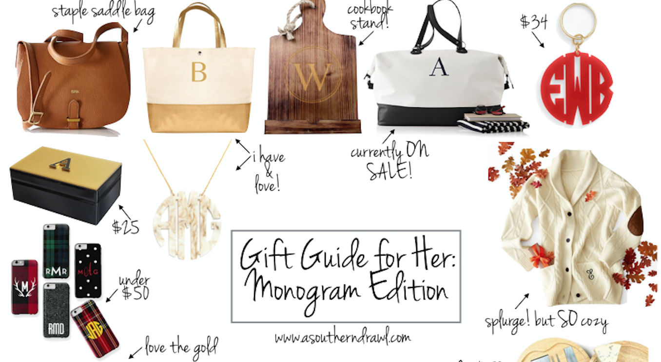 gift guide for her monogram edition, monogram christmas gifts, holiday monogram gifts, monogram gift ideas, gift ideas for her, christmas gift ideas for her, holiday gift guide, christmas gift guide, best gifts for 2016, best holiday gifts, best christmas gifts, stocking stuffers, preppy monogram gifts, preppy christmas gifts, preppy holiday gifts, holiday sales, holiday deals // grace wainwright a southern drawl