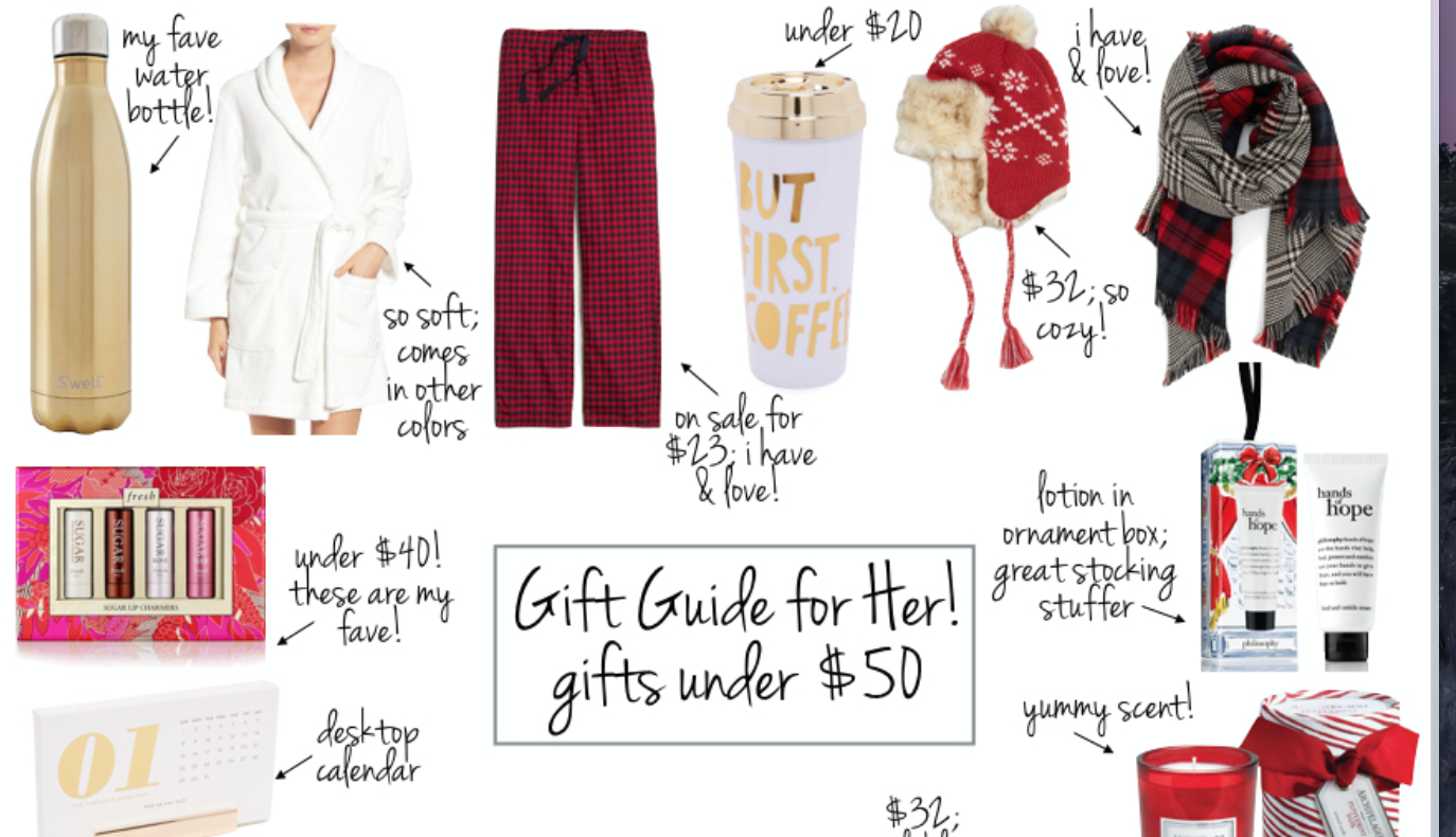gift guide for her under $50, affordable holiday gifts, affordable christmas gift, gift guide for her, holiday gift ideas, holiday gift guide, christmas gift guide, girly christmas presents, christmas presents for a girlfriend, holiday presents for girlfriend, buffalo plaid pajamas // grace wainwright a southern drawl