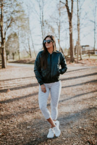 black bomber jacket, athleisure, cotopaxi coat, cotopaxi jacket, fall style, fall fashion, activewear, nike air presto sneaker, celine sunglasses, lululemon tank, lululemon mesh tank, lululemon wunder under leggings, lululemon activewear, athleisure, cute activewear outfit, a southern drawl workouts, weekly workout routine, weekly workouts, weekly exercises, polar a360 watch, cute activewear, cute workout outfit, running routine, girl gains, fitness inspiration, fitspo, athleisure, nike athleisure outfit // grace wainwright a southern drawl