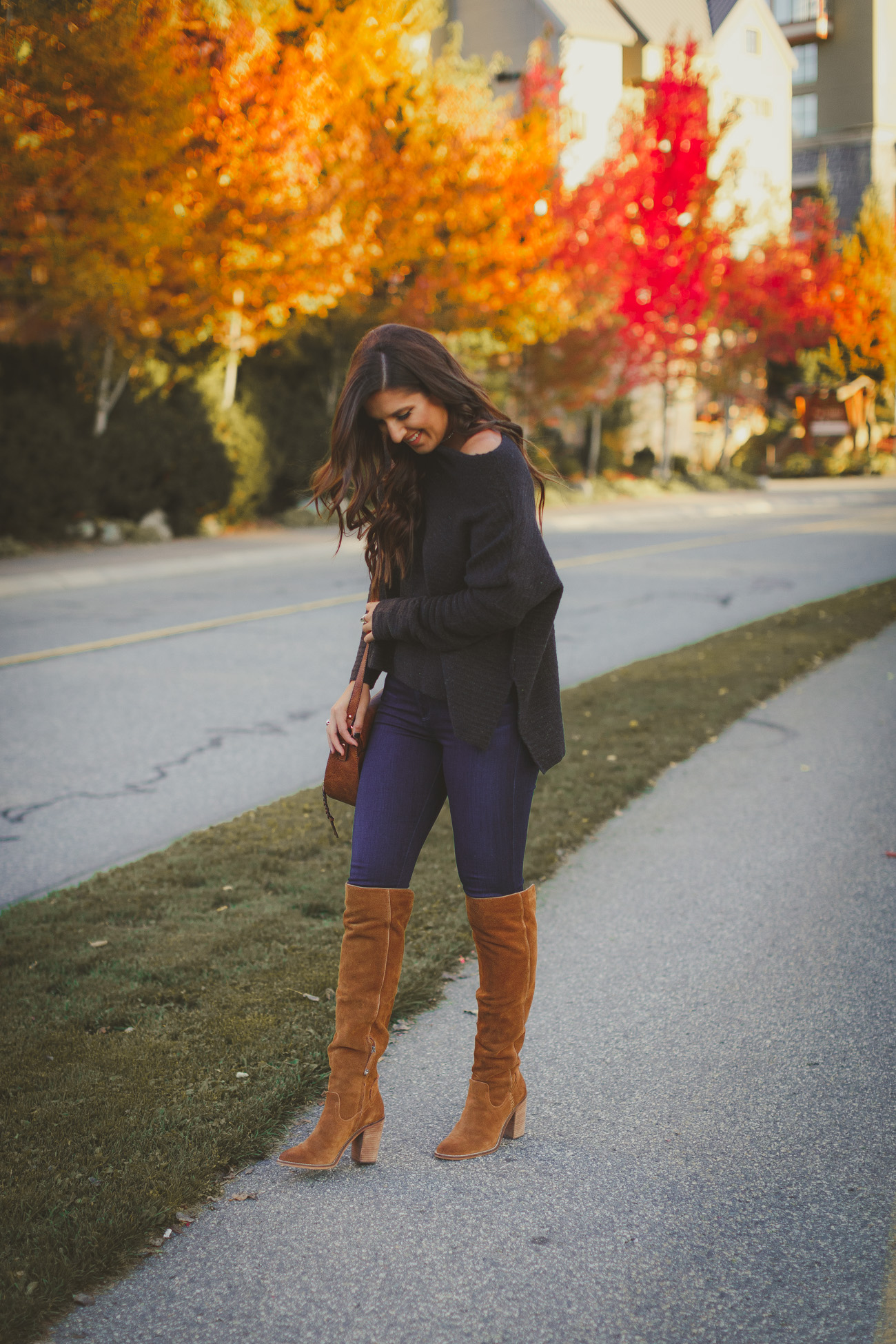 off the shoulder sweater, knit sweater, over the knee boots, dolce vita cash over the knee boot, vince camuto over the knee boot, vince camuto melaya over the knee boot, fall outfit, fall fashion, fall style // grace wainwright a southern drawl