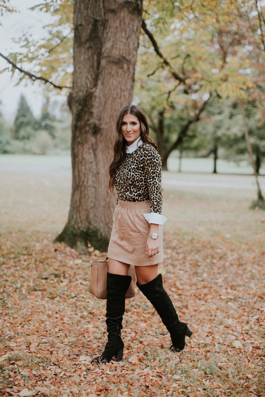 leopard sweater, utility jacket, fall style, over the knee boots, winter fashion, preppy outfit, preppy fashion, preppy style, winter style, j.crew fashion // grace wainwright a southern drawl