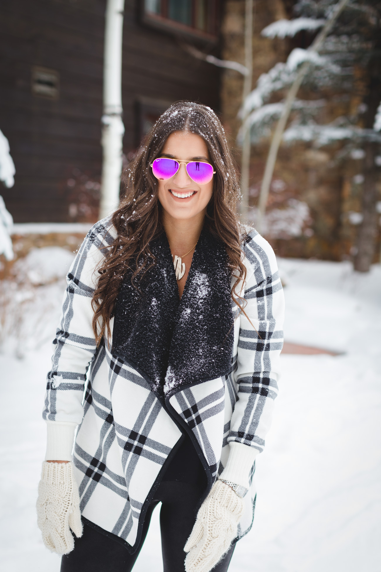 plaid fleece cardigan, abercrombie cardigan, winter style, winter fashion, vail style, colorado style, outfit for vail, outfit for snow, snow outfit, mirror aviators, sperry duckboots, bean boots, sperry duck boots // grace wainwright a southern drawl