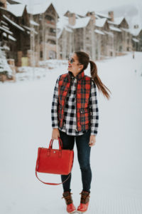 tartan plaid puffer vest