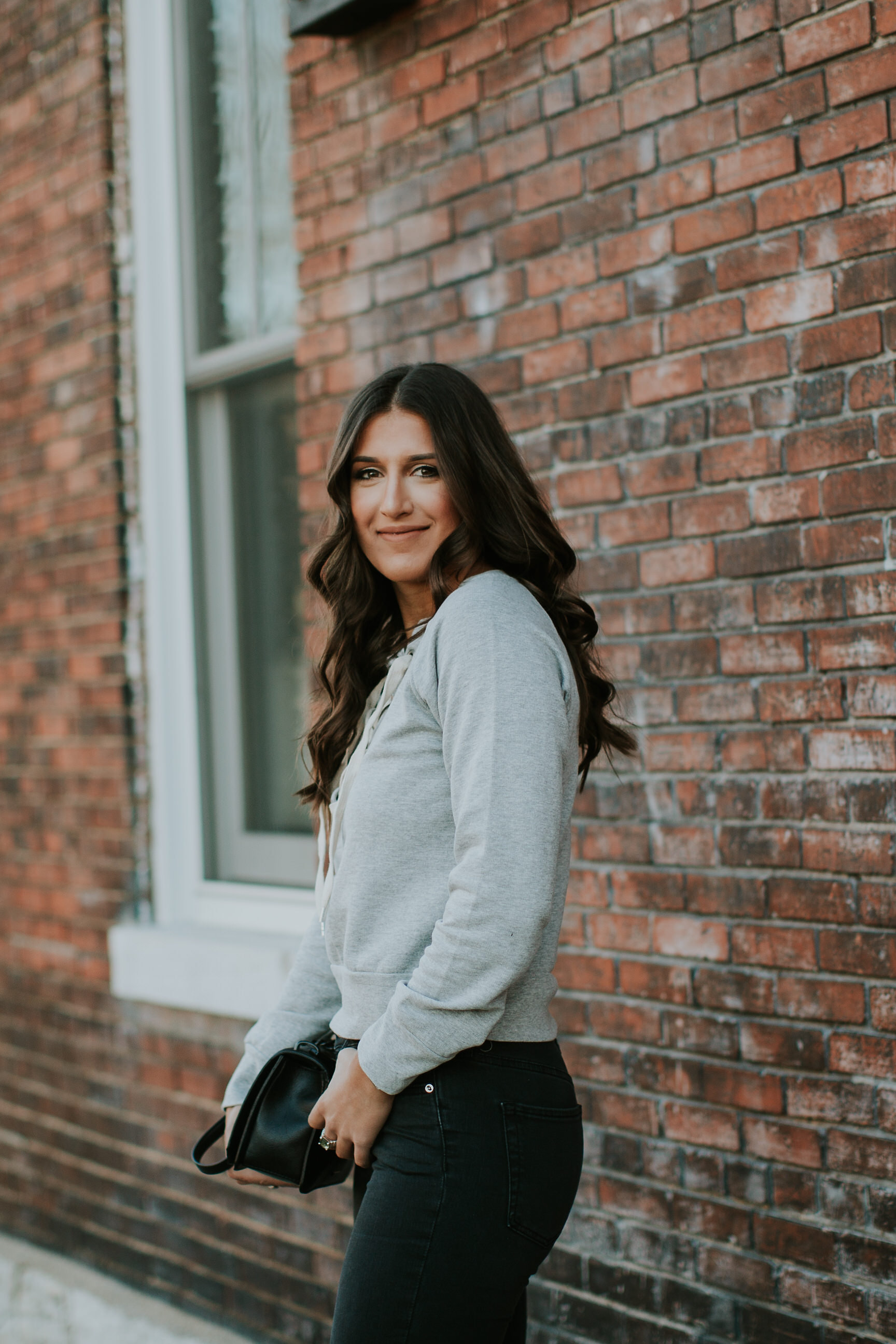 lace up sweatshirt, busted skinny jeans, free people busted skinny jeans, free people distressed skinny jeans, winter fashion, winter style, steve madden carrson sandals, off the shoulder lace up sweater, off the shoulder sweater // grace wainwright a southern drawl