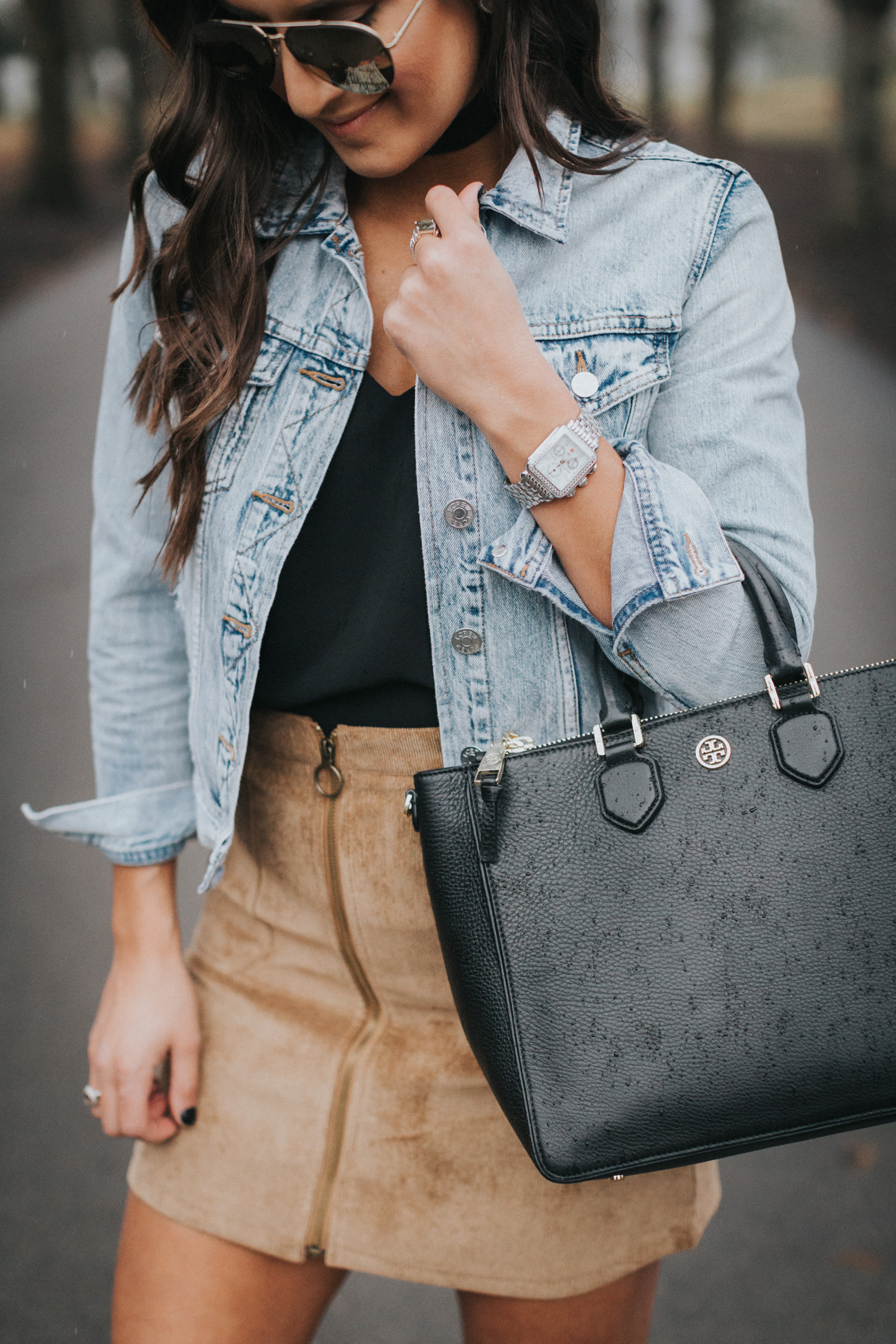 Corduroy skirt denim outlet jacket