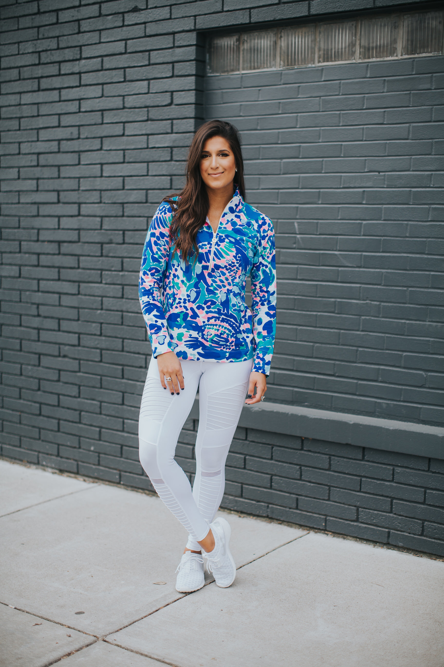 lilly pulitzer skipper printed popover, alo high waist moto leggings, nike juvenate sneaker, white nike juvenate sneaker, lululemon free to be bra, lilly pulitzer activewear, lululemon activewear, athleisure, cute activewear outfit, a southern drawl workouts, weekly workout routine, weekly workouts, weekly exercises, polar a360 watch, cute activewear, cute workout outfit, running routine, girl gains, fitness inspiration, fitspo, athleisure, nike athleisure outfit // grace wainwright a southern drawl