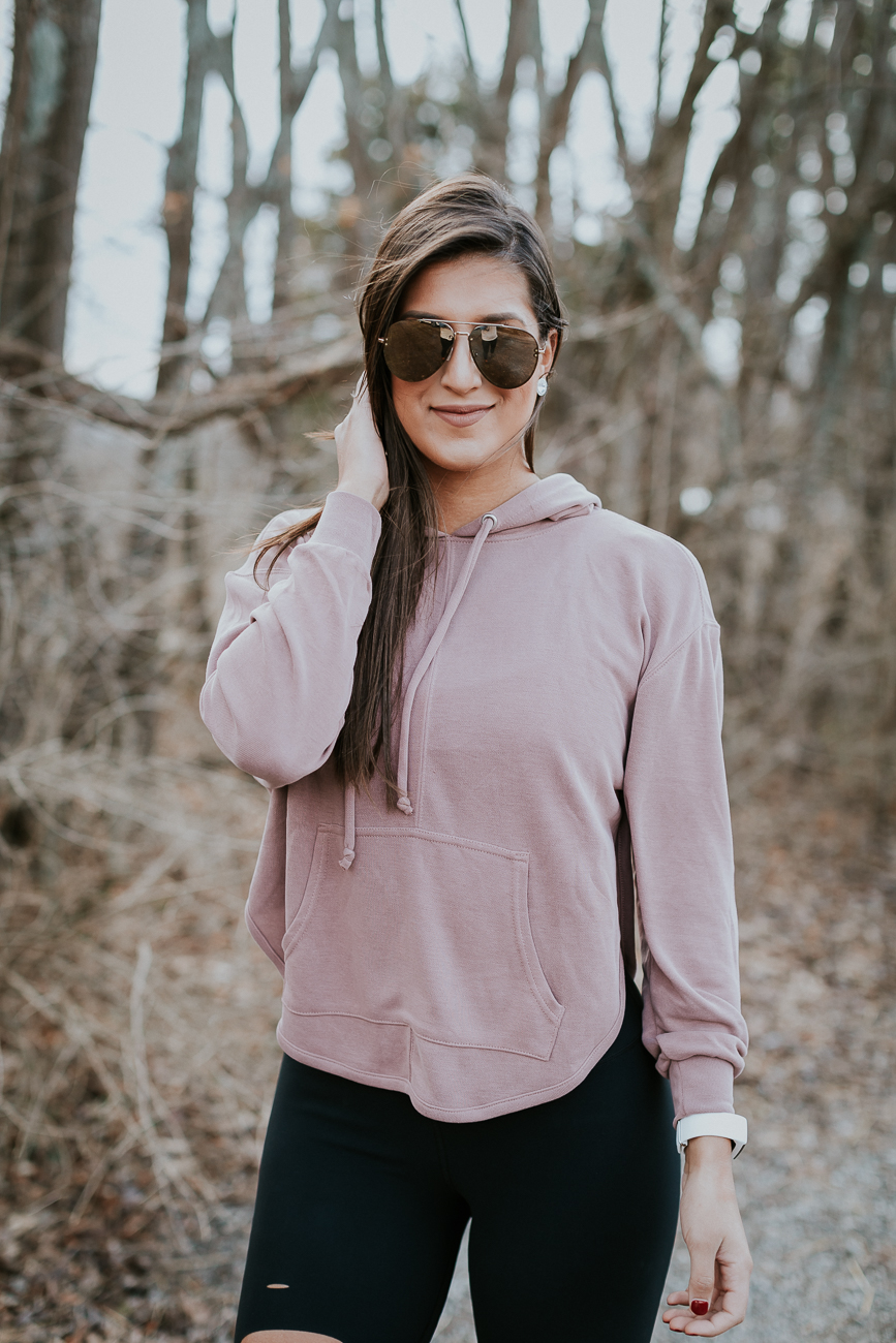 mauve cutout hoodie, alo airbrushed legging, alo ripped airbrush legging, nike presto sneaker, celine sunglasses, athleisure outfit, a southern drawl workouts, winter activewear, winter activewear, lululemon outfit, lululemon activewear, athleisure, cute activewear outfit, a southern drawl workouts, weekly workout routine, weekly workouts, weekly exercises, polar a360 watch, cute activewear, cute workout outfit, running routine, girl gains, fitness inspiration, fitspo, athleisure, nike athleisure outfit // grace wainwright a southern drawl