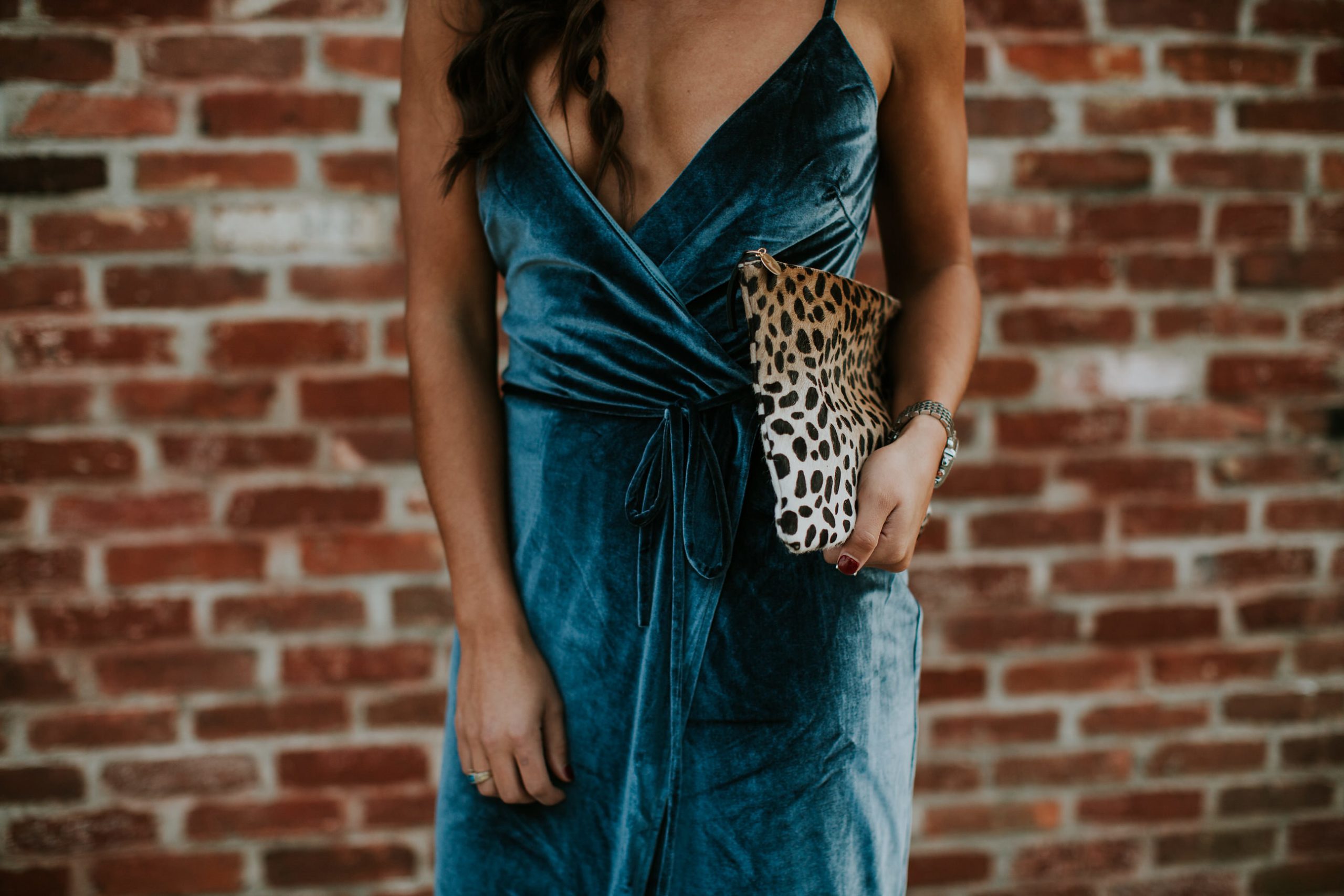 velvet wrap dress, velvet midi dress, midi wrap dress, gold choker necklace, baublebar gold bianca choker necklace, clare v leopard clutch, clare v calf hair pouch, christian louboutin so kate pumps, cocktail dress, wedding guest dress, southern fashion blogger, kentucky fashion blogger, kentucky blogger // grace wainwright a southern drawl