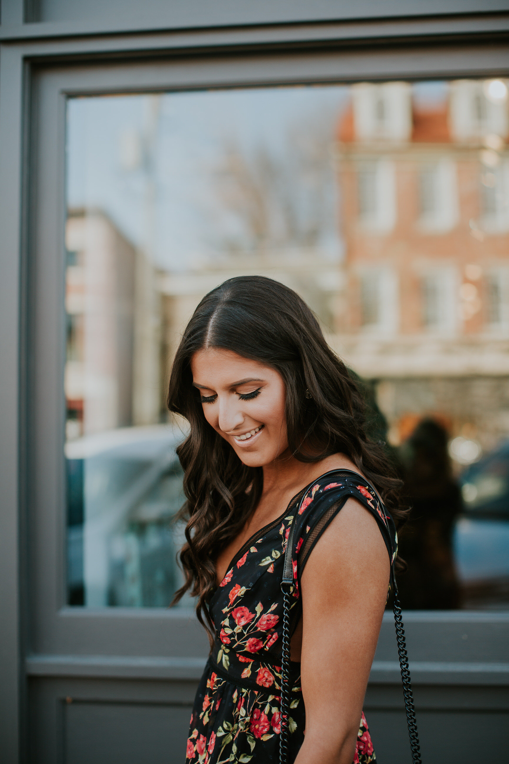 rose printed dress, rose mini dress, rose print mini dress, over the knee boots, nbd dress, nbd mini dress, rebecca minkoff love crossbody bag, dolce vita over the knee boots, spring fashion, spring style, floral mini dress // grace wainwright a southern drawl