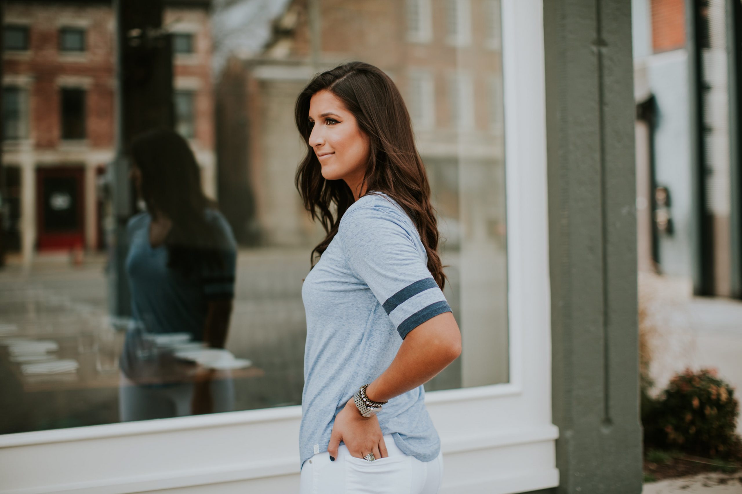 varsity tee, casual style, casual outfit, varsity tank, white distressed skinny jeans, spring fashion, spring style, spring outfit // grace wainwright a southern drawl