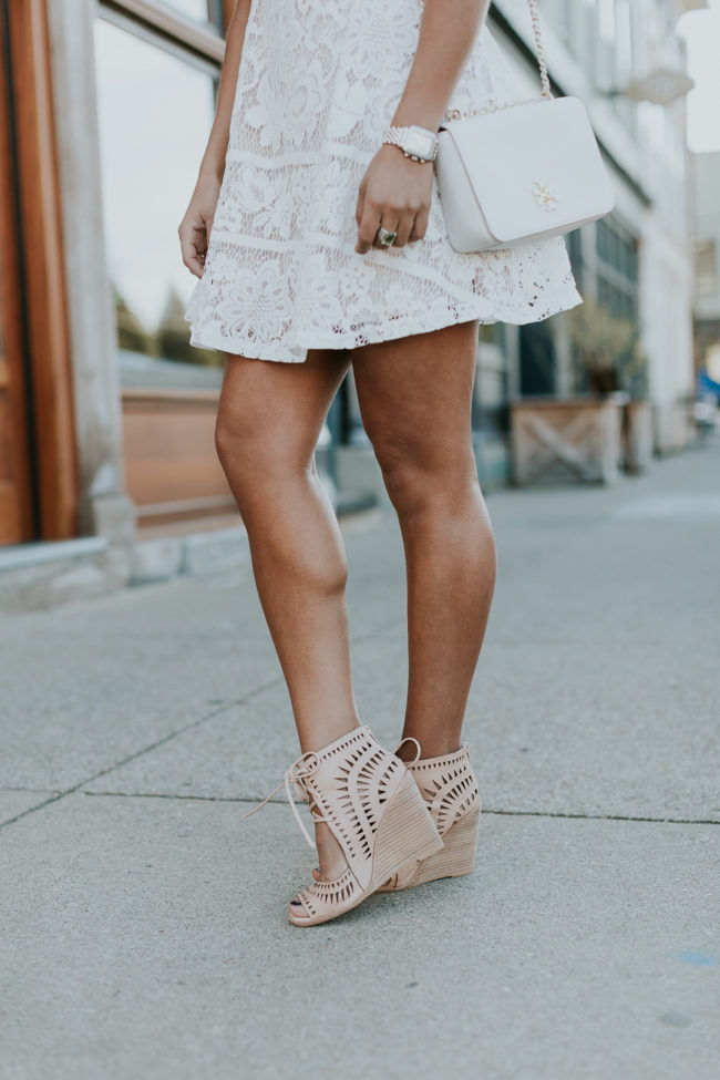 heels to wear with white lace dress