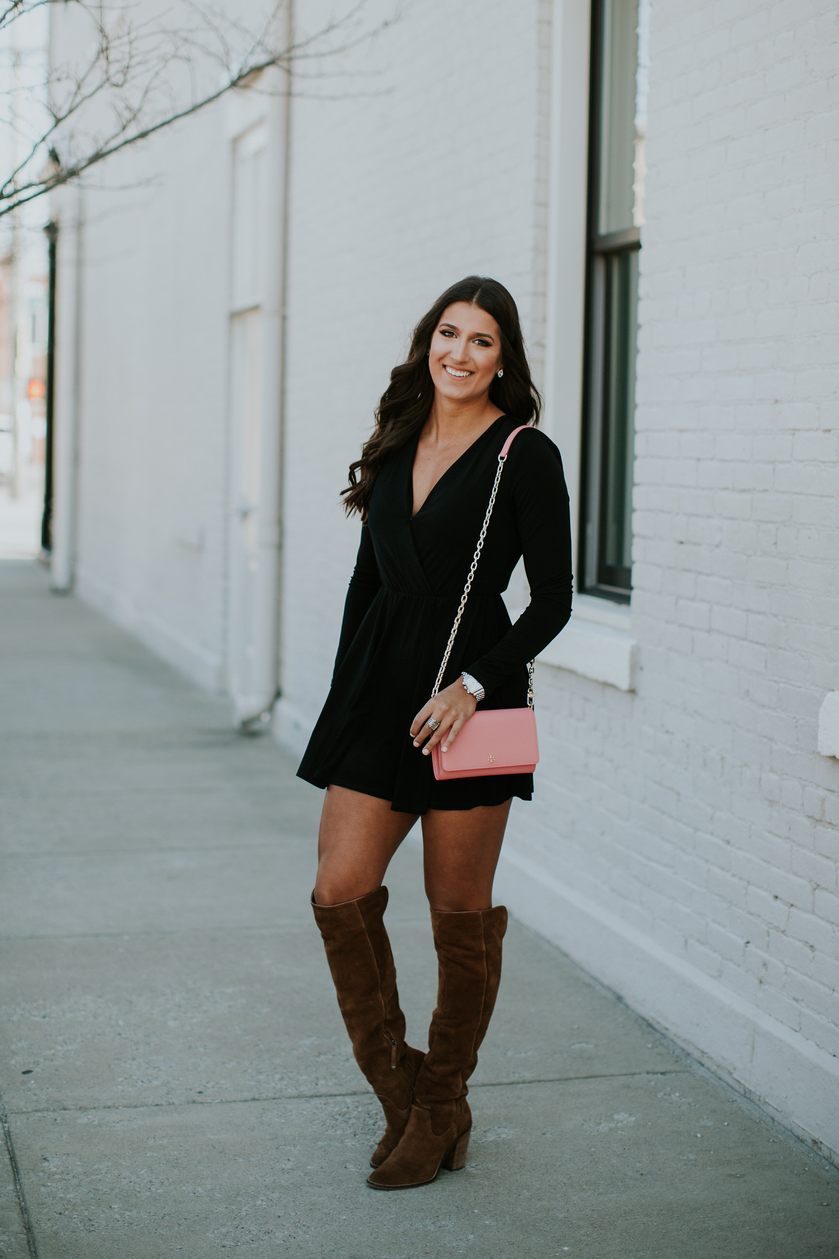 flare dress with boots