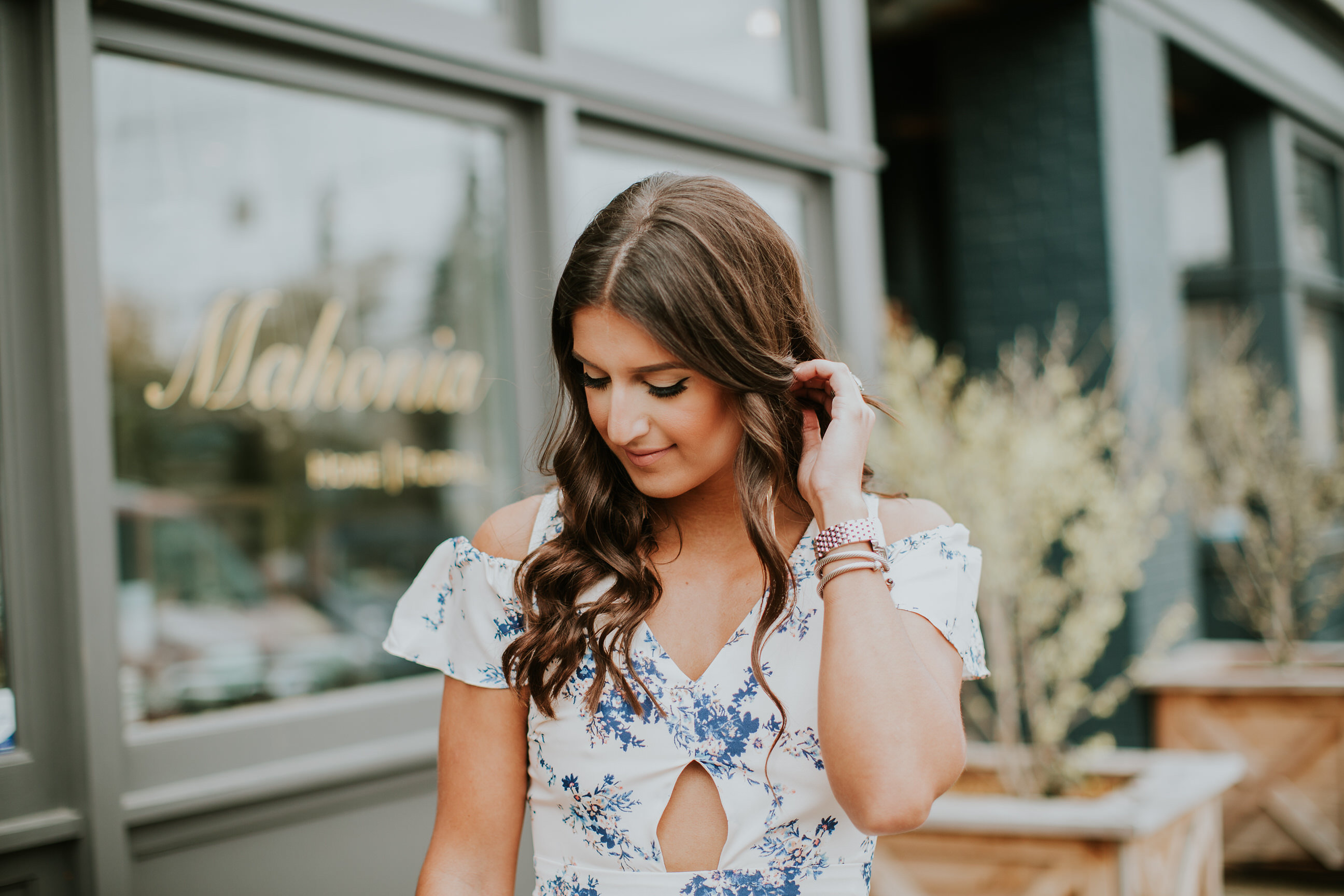 floral cold shoulder dress, spring fashion, spring dress, spring style, spring fashion, kentucky derby dress, cocktail dress, wedding guest dress, gold chain earrings, steve madden carrson sandal // grace wainwright a southern drawl