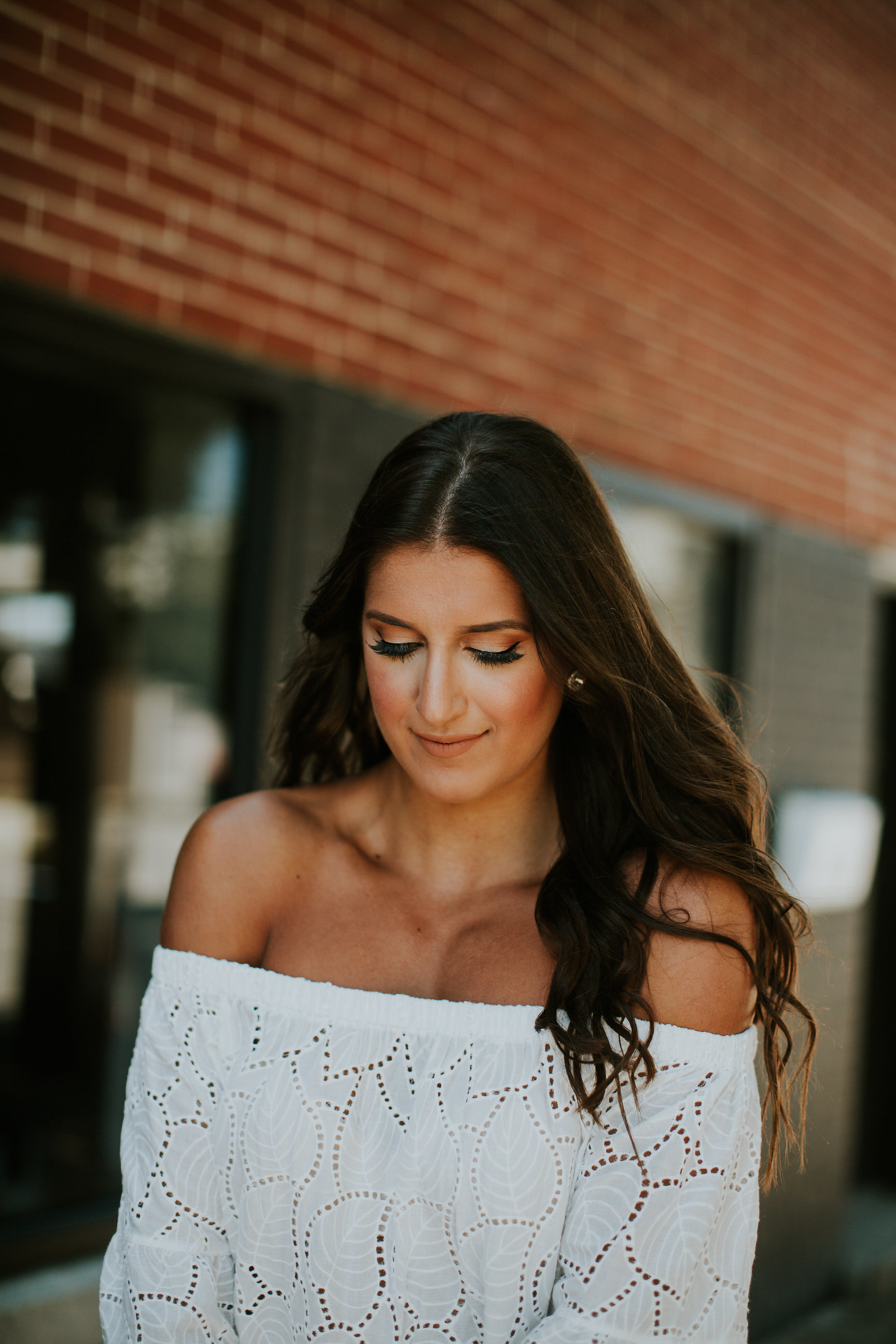 off the shoulder eyelet top, eyelet off the shoulder top, white skinny jeans, jeffrey campbell rayos perforated wedges, sole society clutch, cognac clutch, summer style, all white outfit, white summer outfit // grace wainwright a southern drawl