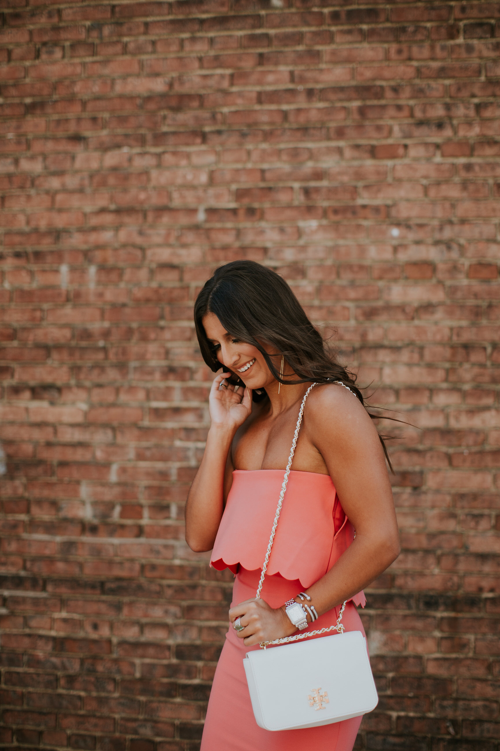 scallop midi dress, cocktail dress, wedding guest dress, likely driggs dress, summer dress, neon cocktail dress, neon scallop dress, midi dresses, cocktail midi dresses, southern fashion, southern blogger, style blogger // grace wainwright a southern drawl