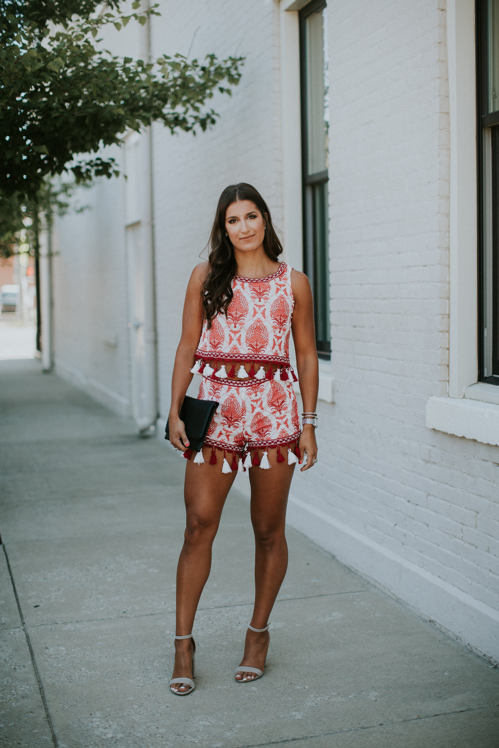 weekend style, tassel outfit, tassel coordinates set, tassel romper, tassel set, nasty gal outfits, nastygal outfits, lace romper, off the shoulder romper, off the shoulder lace romper, black mesh maxi dress, black mesh gown, summer weekend style, summer style, summer fashion // grace wainwright a southern drawl