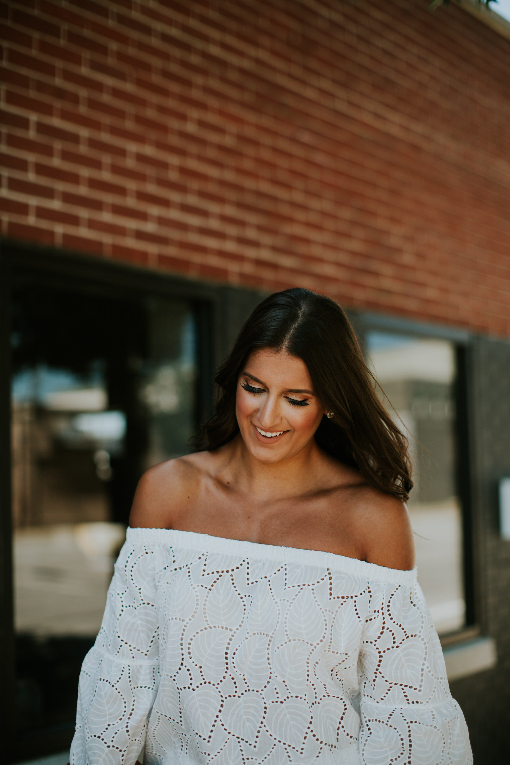 off the shoulder eyelet top, eyelet off the shoulder top, white skinny jeans, jeffrey campbell rayos perforated wedges, sole society clutch, cognac clutch, summer style, all white outfit, white summer outfit // grace wainwright a southern drawl