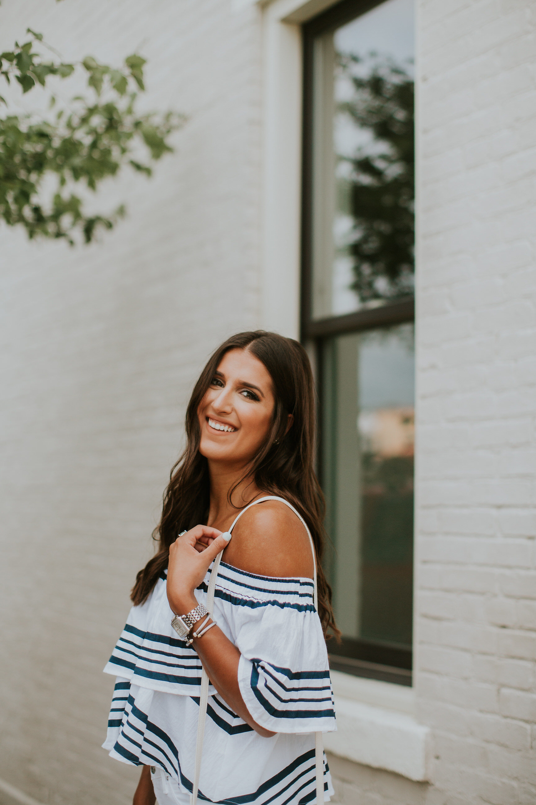 nautical stripe top, faithfull the brand top, faithfull the brand sundown top, summer style, summer fashion, summer outfits, summer outfit ideas, white crossbody bag, nordstrom sale // grace wainwright a southern drawl