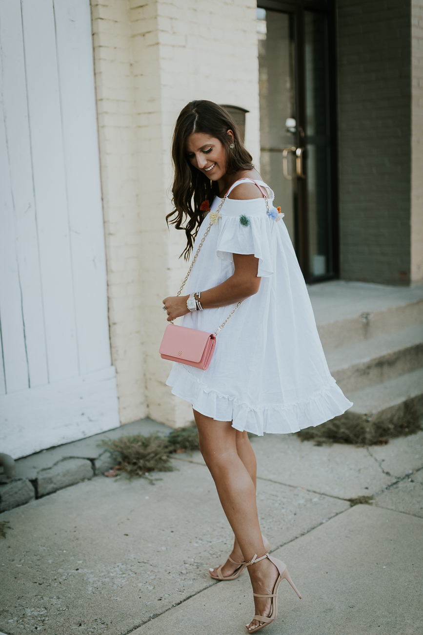 chicwish tassel dress, tory burch parker chain wallet, tory burch chain wallet, dress tassels, ruffle dress, flowy dress, summer dresses, summer outfits, strappy heels, strappy sandals, summer style, summer fashion, chicwish outfits, southern bloggers, southern fashion bloggers, style bloggers // grace wainwright from a southern drawl