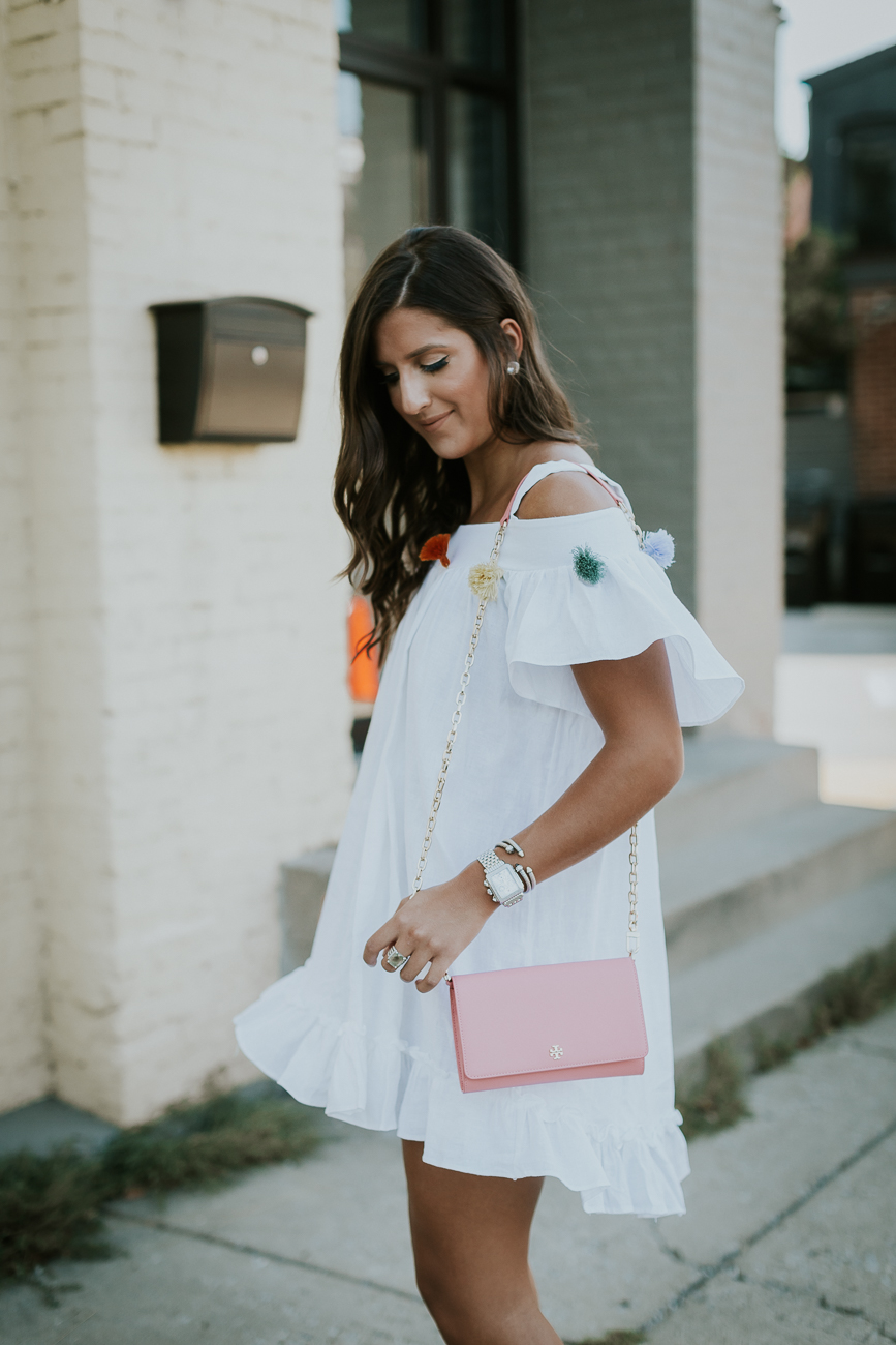 chicwish tassel dress, tory burch parker chain wallet, tory burch chain wallet, dress tassels, ruffle dress, flowy dress, summer dresses, summer outfits, strappy heels, strappy sandals, summer style, summer fashion, chicwish outfits, southern bloggers, southern fashion bloggers, style bloggers // grace wainwright from a southern drawl