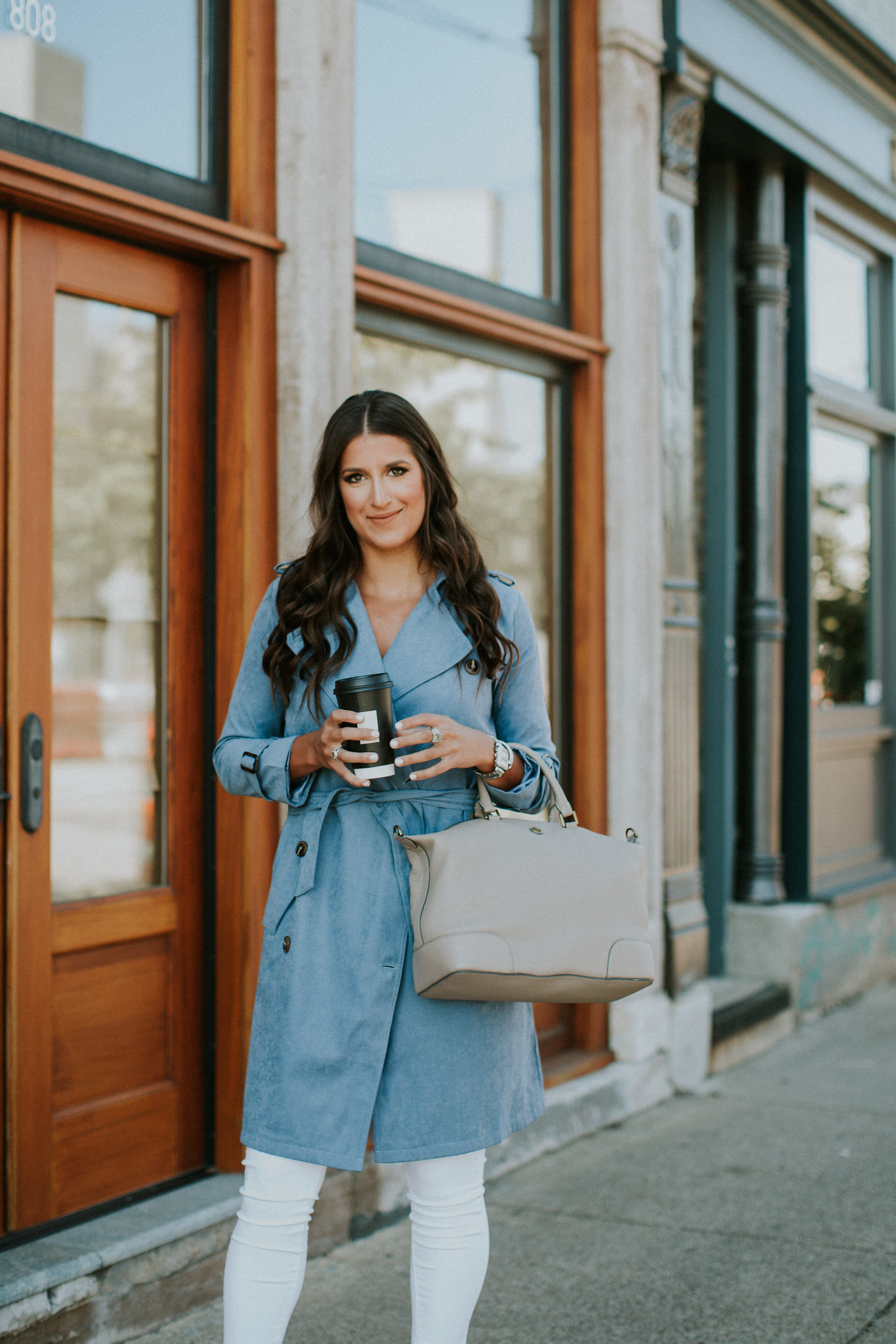 dusty blue trench, tory burch slouchy satchel, fall trench coats, fall trenches, chicwish outfits, l style, fall fashion, fall inspo, christian louboutin so kate pumps, tory burch slouchy satchel, pink sweaters, pink pullover // grace wainwright a southern drawl