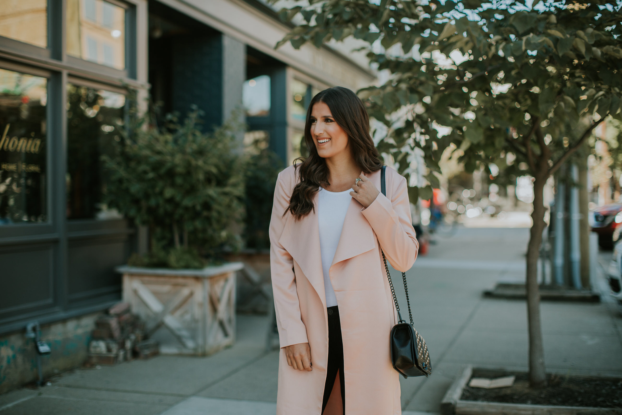 Pale pink waterfall top jacket