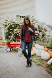 pumpkin patch outfit, sperry duckboots, new hampshire pumpkin patch, fall outfit ideas, fall fashion, patagonia nano puff vest, bean boots, duck boots, tory burch purse, new england outfit, preppy fall outfit // grace wainwright a southern drawl