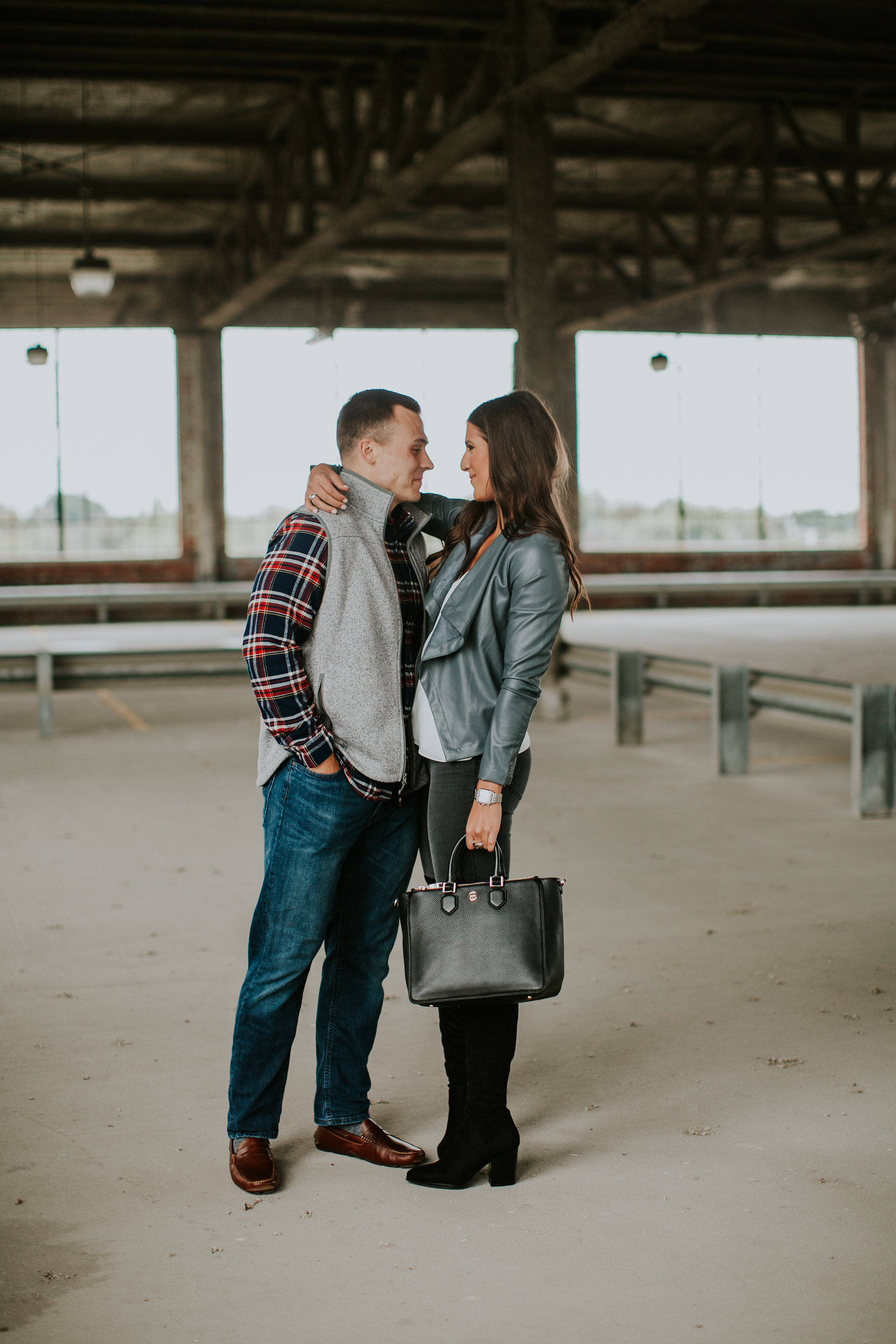 faux leather drape jacket, over the knee boots, winter style, winter fashion, couple style, couples goals, couples style, couples fashion, jordan white a southern drawl, grace wainwright fiance, men slim plaid shirt, holiday style, holiday fashion, holiday couples style // grace wainwright a southern drawl